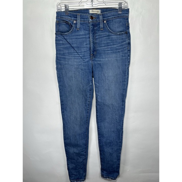 Madewell 10" High Rise Skinny Jeans Womens 28 Blue Medium Wash Denim 28x29 - Picture 1 of 10